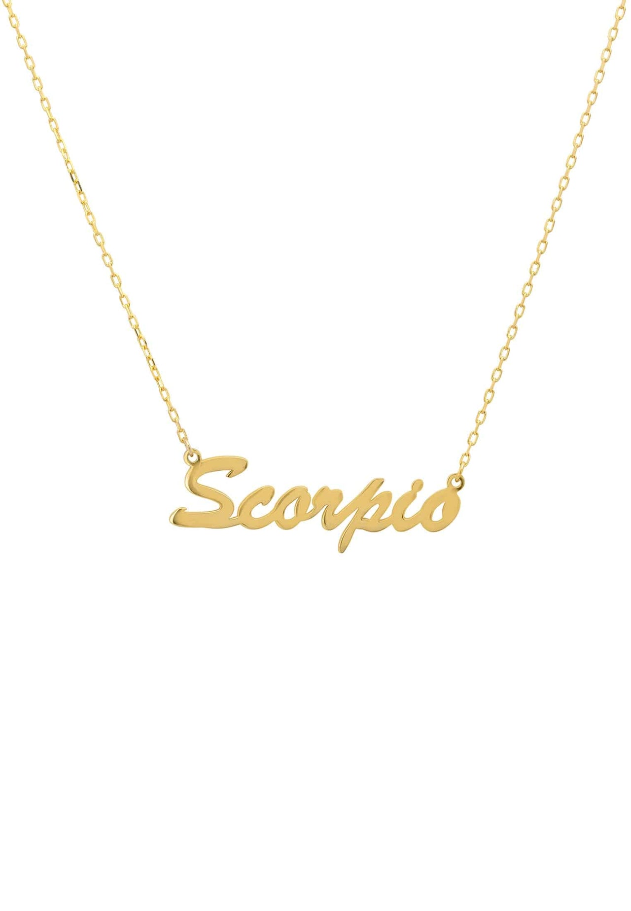 Zodiac Star Sign Name Necklace Gold Scorpio -