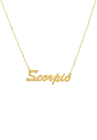 Thumbnail for Zodiac Star Sign Name Necklace Gold Scorpio -