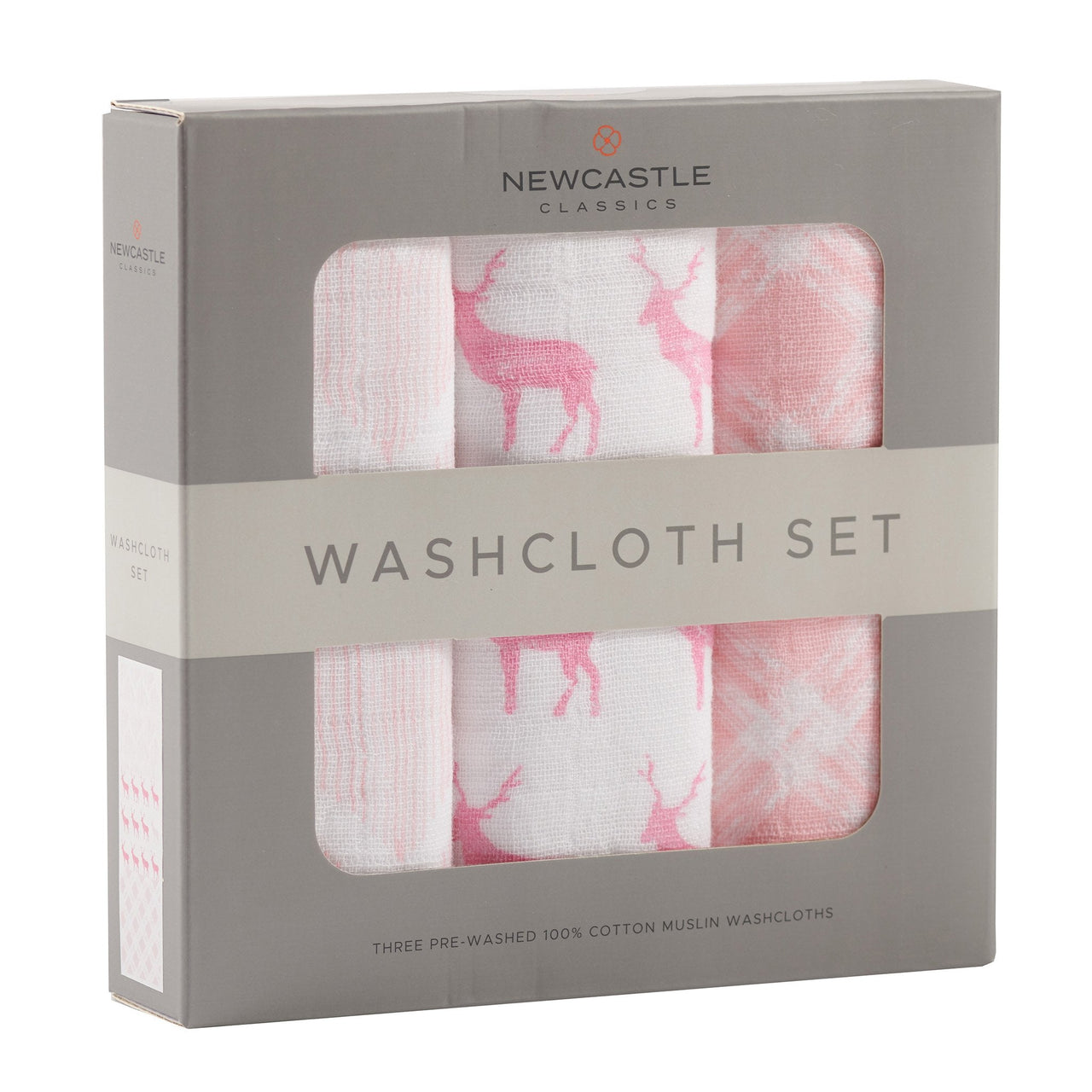 Newcastle - Pop of Pink Cotton Washcloth Set 3PK -