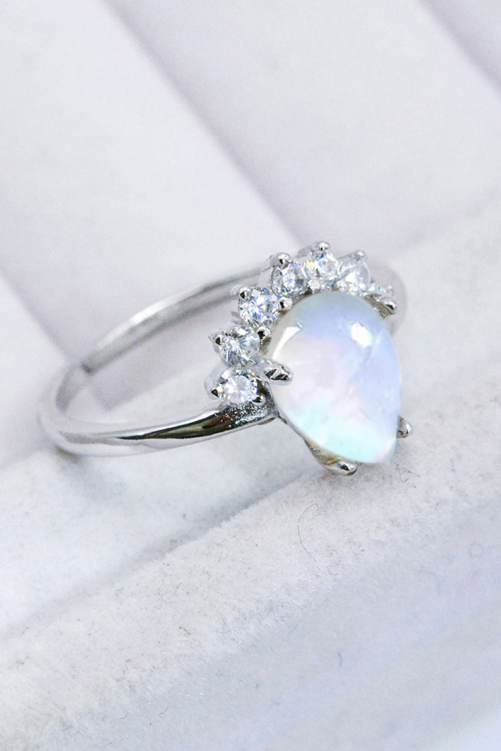 925 Sterling Silver Moonstone Ring - T - SIZES 6 THRU 9 - 2 FINISHES -