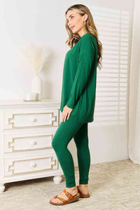 Thumbnail for Zenana Lazy Days Full Size Long Sleeve Top and Leggings Set - T - 1 COLOR -