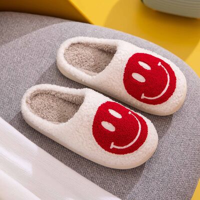 Melody Smiley Face Cozy Slippers - T - 1 COLOR -