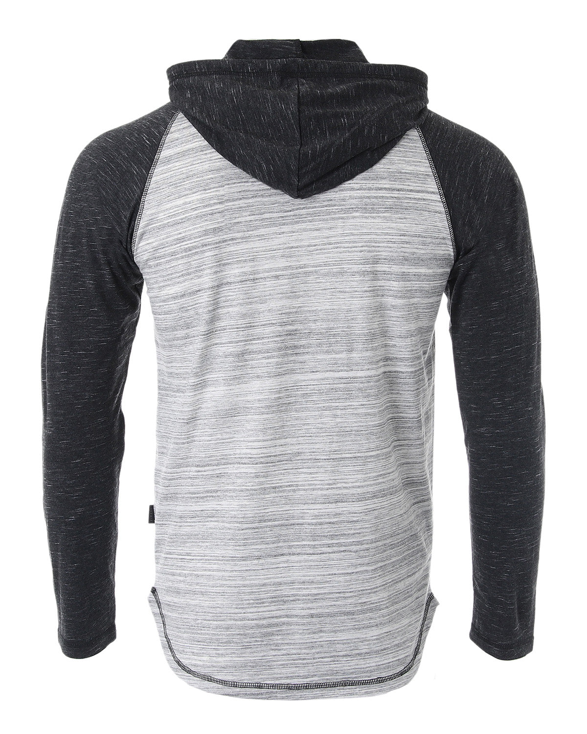 Long Sleeve Raglan Henley Round Bottom Hood T-Shirts - GREY / BLACK - 1 COLOR