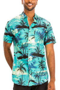 Thumbnail for WEIV - Digital Print Hawaiian Short Sleeve Shirt -