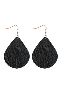 Thumbnail for Fringed Pear Shaped Leather Earrings - 10 COLORS