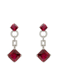 Thumbnail for LATELITA - Noor Ruby Drop Earrings Silver -