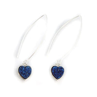 Thumbnail for Christy Jean - Heart Long Druzy Earrings - 5 COLORS -