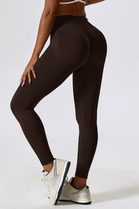 Thumbnail for Slim Fit Wide Waistband Sports Leggings - T - 4 COLORS -