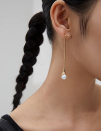 Thumbnail for Elegant Long Pearl Drop Earrings