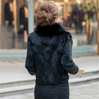 Thumbnail for Sharon Tatem - Women Furry Short Faux Fox Fur Collar Jacket Overcoat - 7 COLORS -