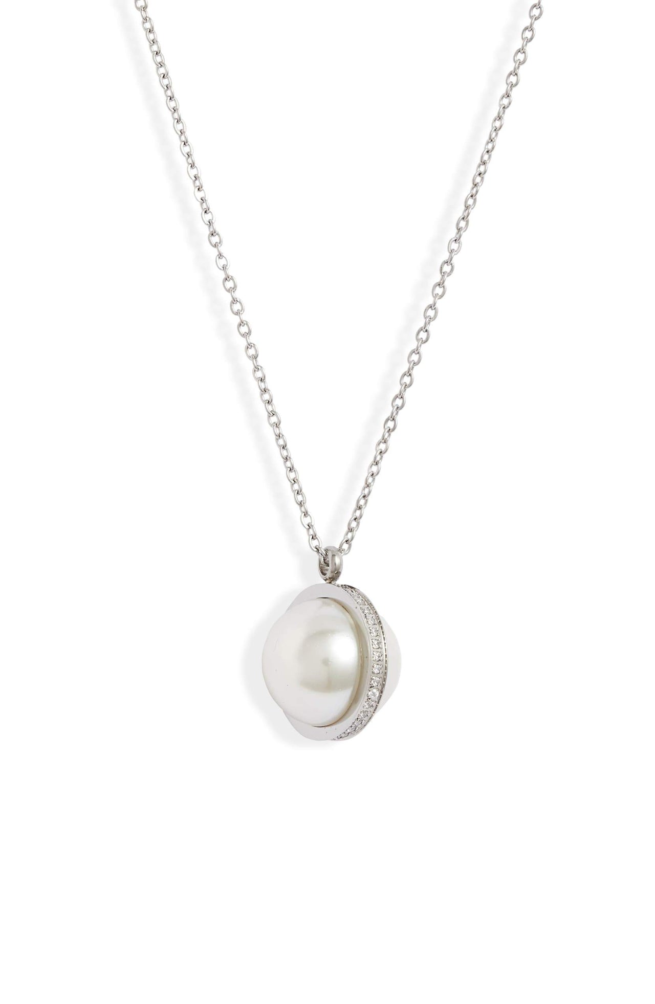 Knotty - Pearl Crystal Orbit Necklace - 3 FINISHES -