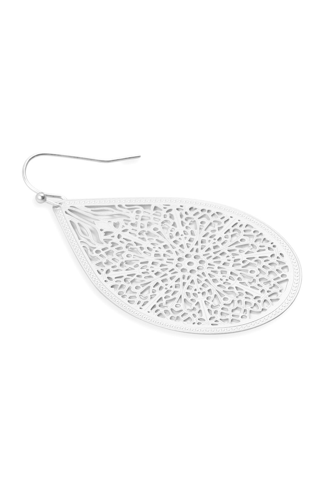 Riah Fashion - Filigree Teardrop Hook Earrings - 5 COLORS