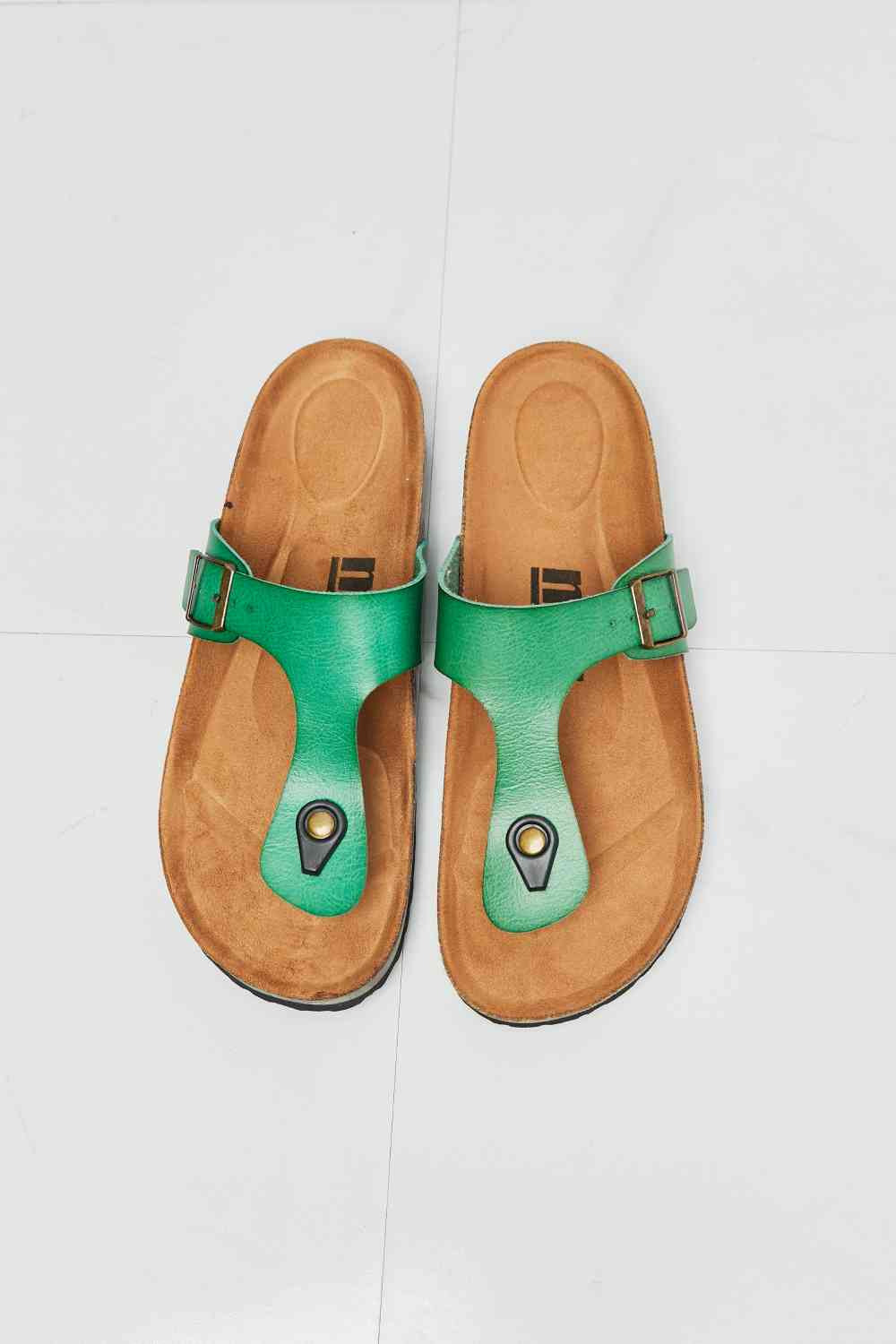 MMShoes Drift Away T-Strap Flip-Flop in Green - T - 1 COLOR -