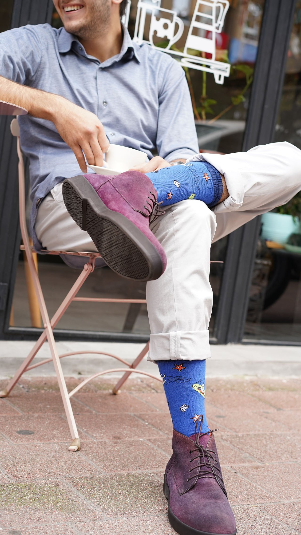 Men's Space Doodle Socks - 1 COLOR -