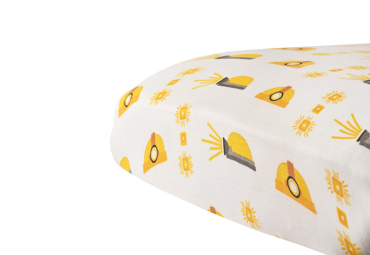 Newcastle - Hard Hat Bamboo Muslin Crib Sheet -