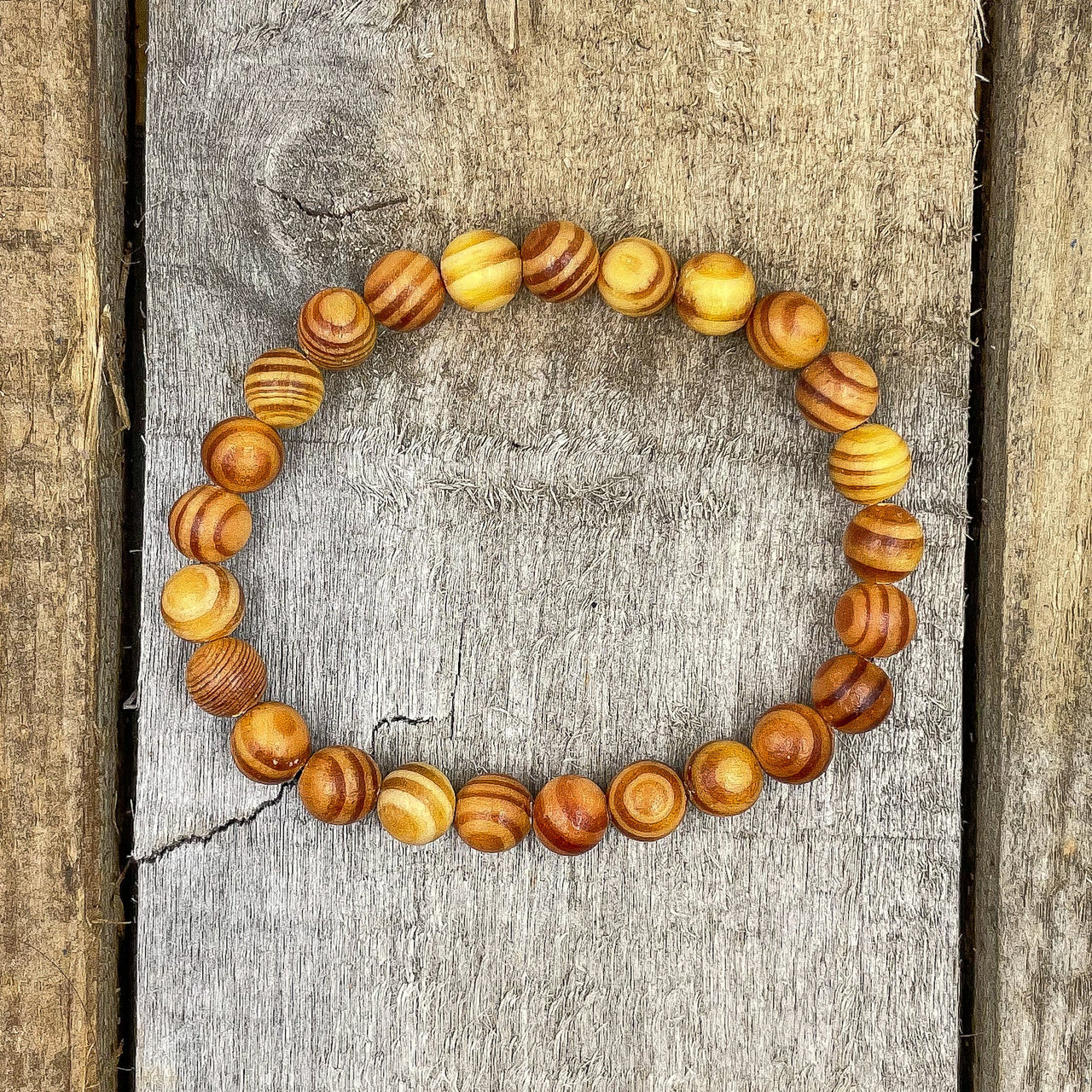 Union - Yellow Zebrawood Mala Beaded Bracelet -