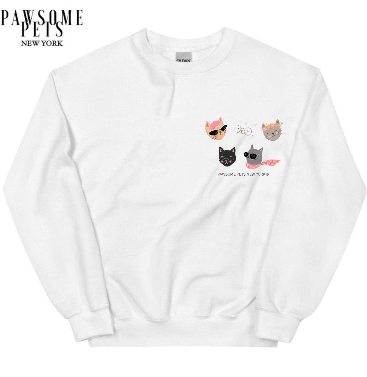 Sweatshirt - Cats Party(upper Right) - 7 COLORS -