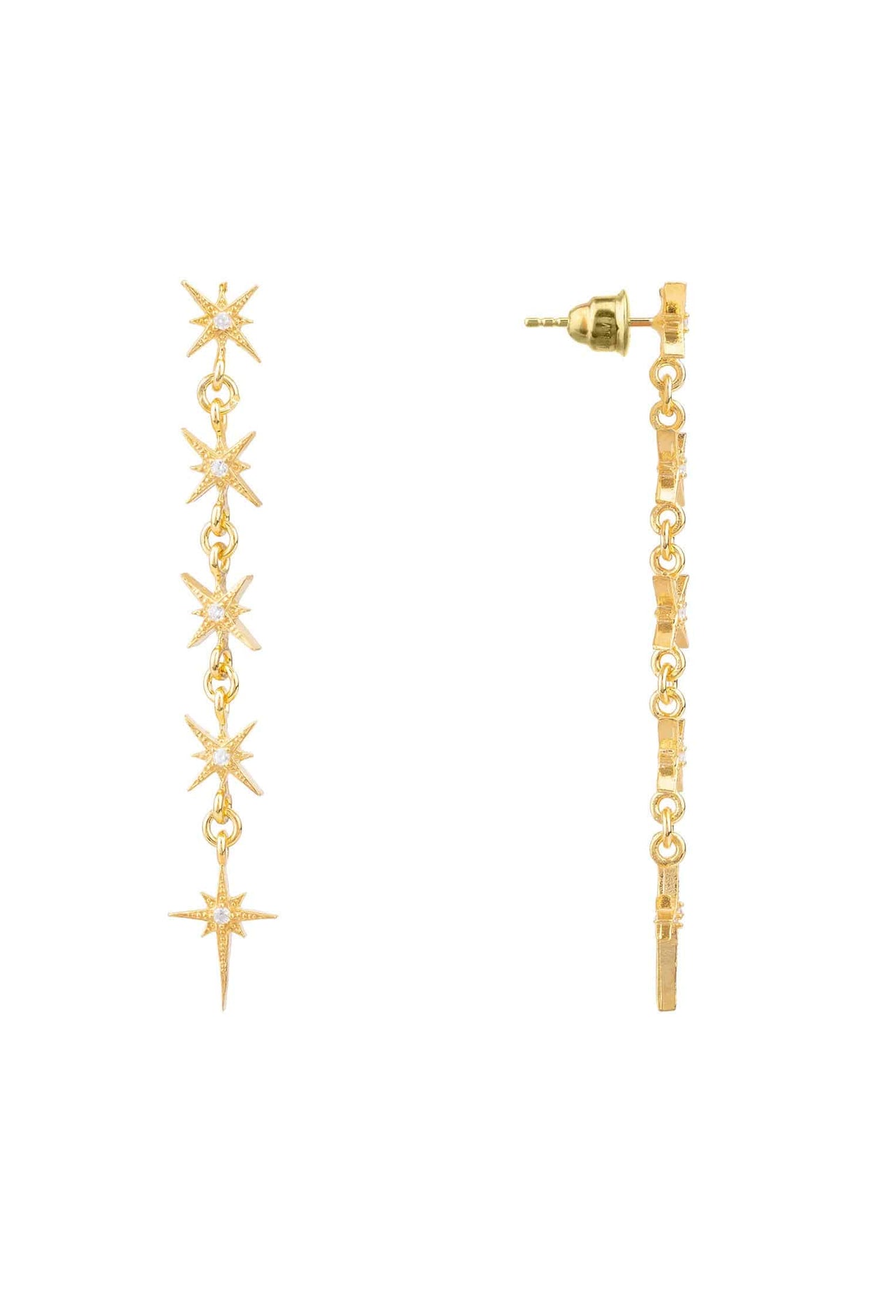 LATELITA - Star Burst 5 Drops Earrings Gold -