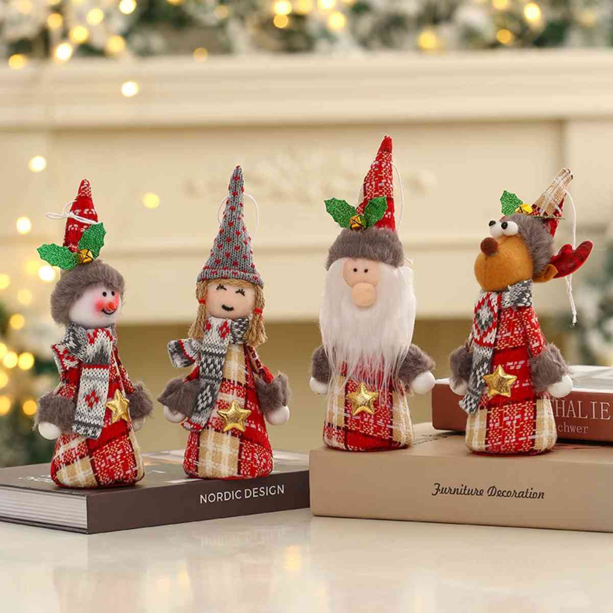 Assorted 2-Piece Christmas Doll Oraments - [5-10 DAY DELIVERY] - 2 PCS./SET - 4 TYPES/STYLES -