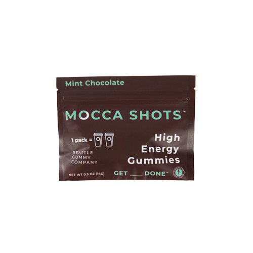 Seattle Gummy Co. - Mocca Shots Energy Gummies with Caffeine | Mint Chocolate (12-Pack box) -