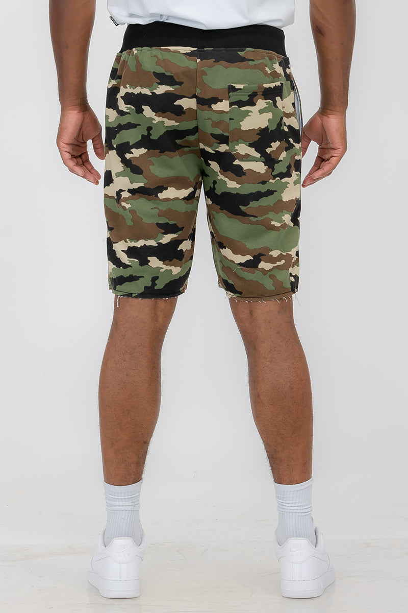 Raw Cut Cotton Shorts - 1 CAMO COLOR -