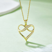 Thumbnail for Moissanite 925 Sterling Silver Heart Necklace