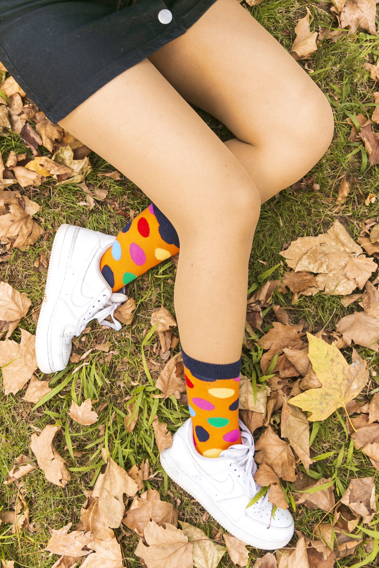 Women's Mandarin Dot Socks - 1 COLOR -