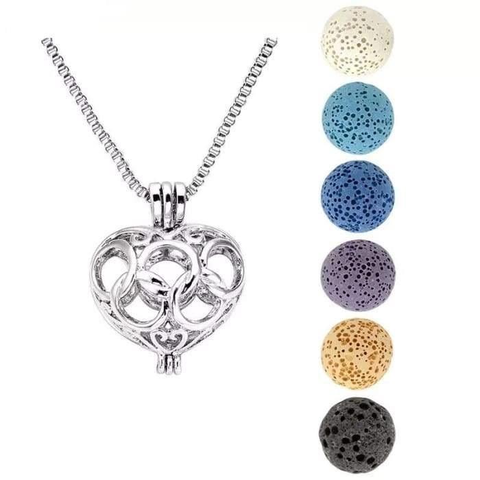 Cage Lava Stone Necklace - interchangeable stones! -