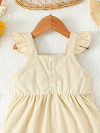 Thumbnail for BEAUTIFUL GIRL Embroidered Graphic Square Neck Dress - T - 4 SIZES - 1 COLOR -