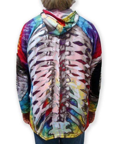 Mouthman - SKELETON in TIE-DYE Hoodie Sport Shirt - ADULT SIZES AVAILABLE! - 10 SIZES -