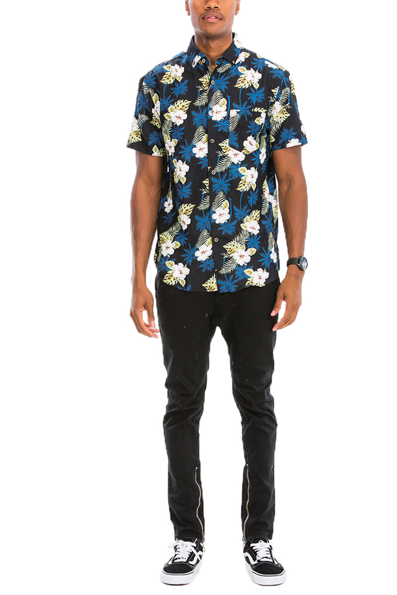 WEIV - Digital Print Hawaiian Short Sleeve Shirt -