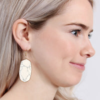 Thumbnail for USA - Natural Oval Stone Earrings - 9 COLORS -