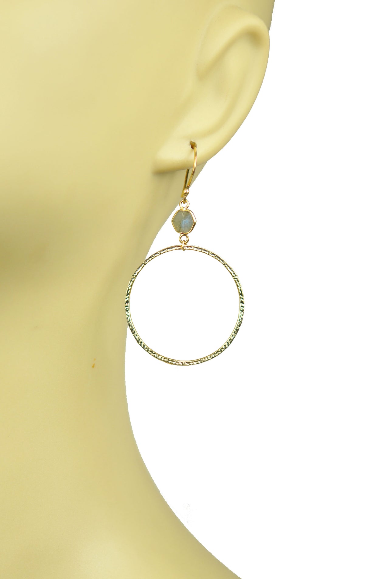 Gena Myint - Labradorite Bezel Circle Earrings -