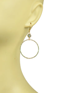 Thumbnail for Gena Myint - Labradorite Bezel Circle Earrings -