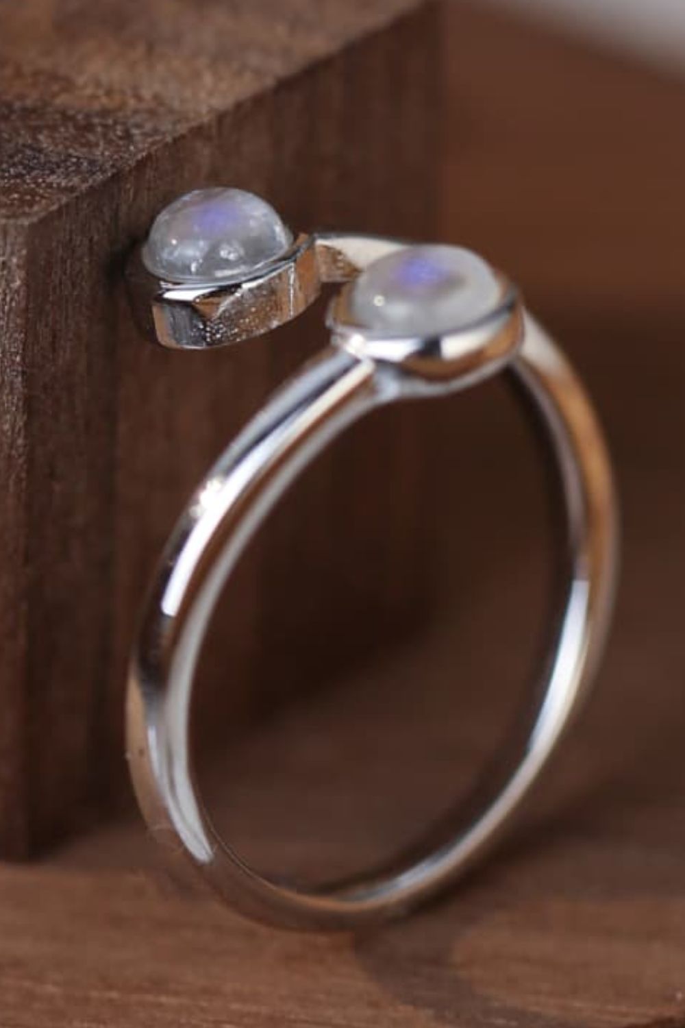 High Quality Natural Moonstone 925 Sterling Silver Toi Et Moi Ring - T - 1 SIZE FIT - 2 FINISHES -