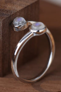 Thumbnail for High Quality Natural Moonstone 925 Sterling Silver Toi Et Moi Ring - T - 1 SIZE FIT - 2 FINISHES -