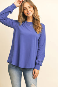 Thumbnail for Riah Fashion - Long Sleeve Round Neck Solid Top - 17 COLORS -