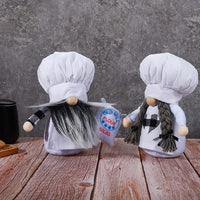 Thumbnail for 2 PCS Cute Kitchen Chef Love Sweet Gnome Cooking Tomtes for Home Table Kitchen - 7.87