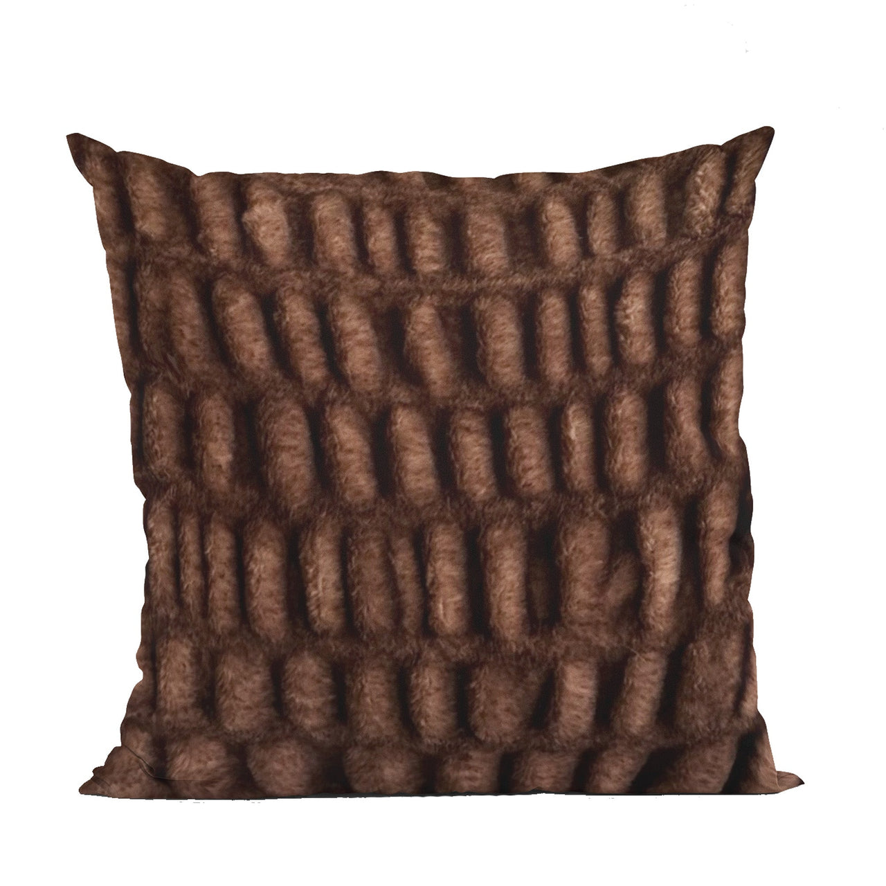 Plutus Brown Plush Pelt Animal Faux Fur Luxury Throw Pillow - 10 SIZES -