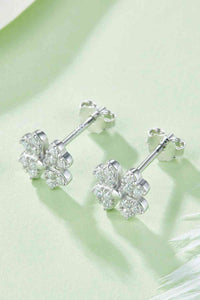 Thumbnail for Adored Moissanite Four Leaf Clover Stud Earrings