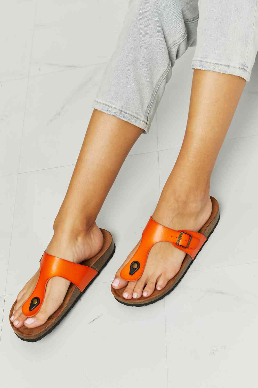 MMShoes Drift Away T-Strap Flip-Flop in Orange - T - 1 COLOR -