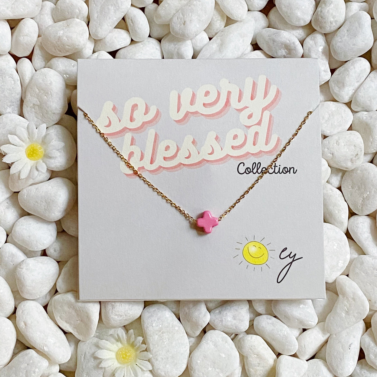 So Very Blessed Cross Necklace - 4 COLORS -