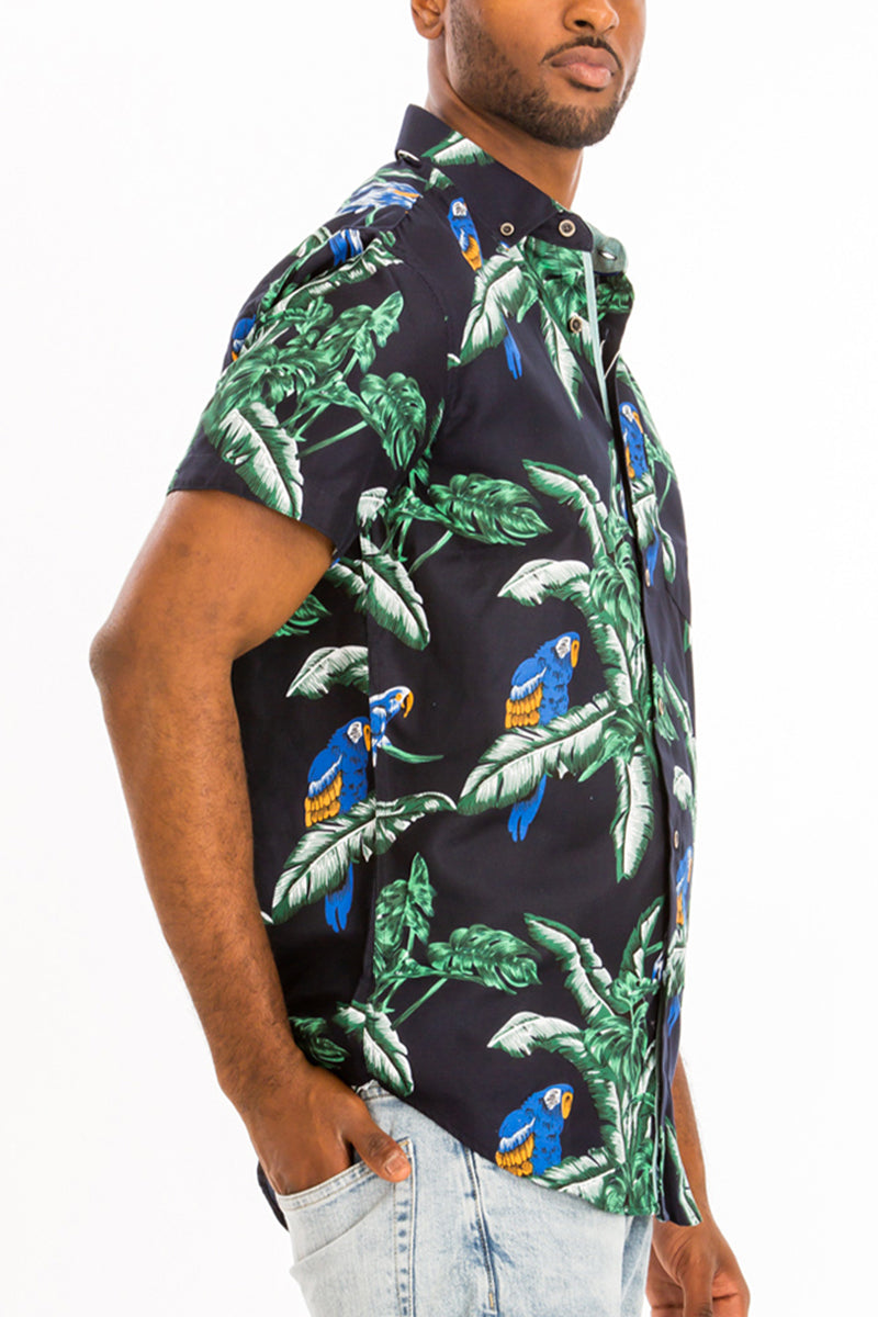 WEIV - Digital Print Hawaiian Short Sleeve Shirt -