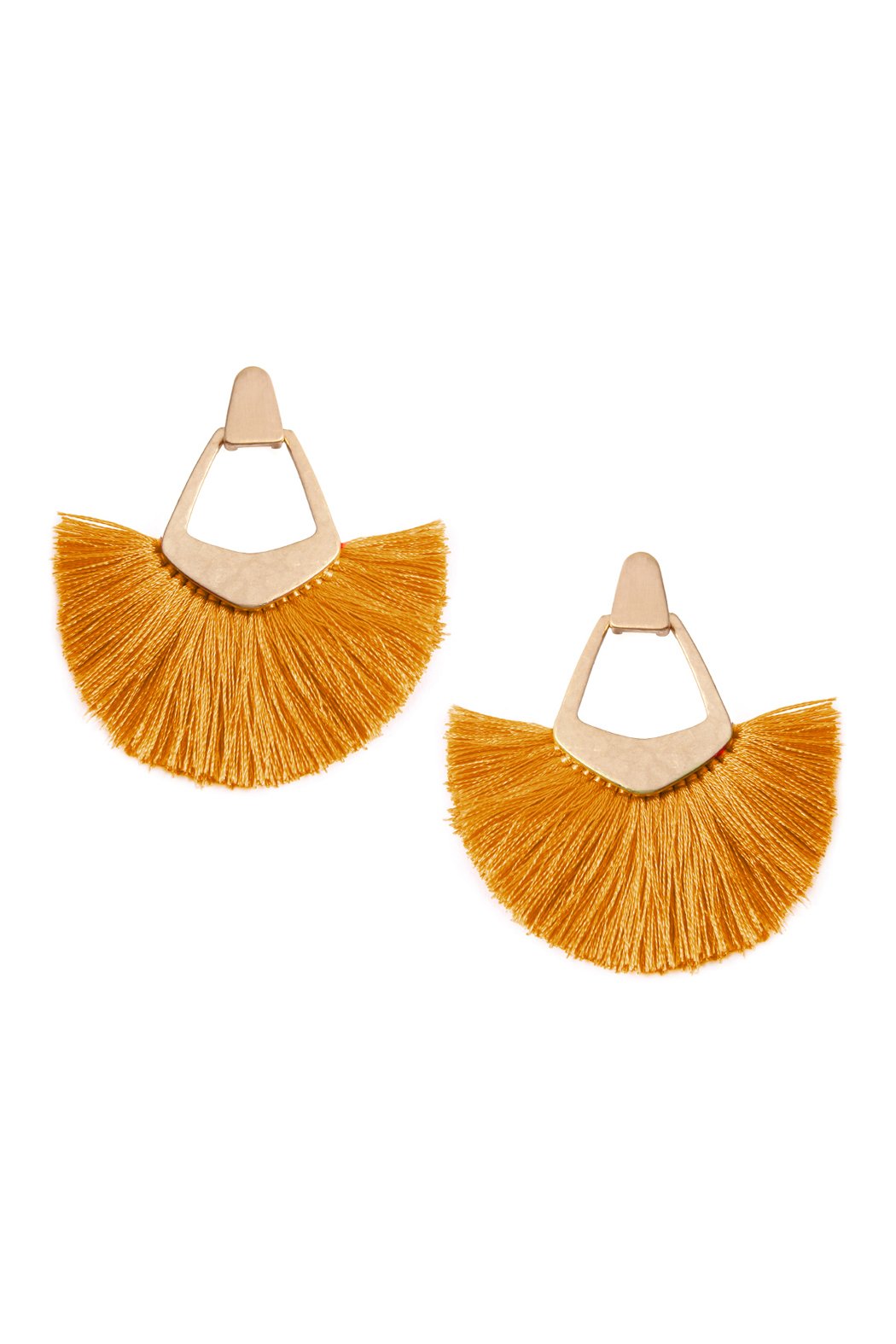 Riah fashion - Fan Tassel Post Dangle Earrings - 15 COLORS -