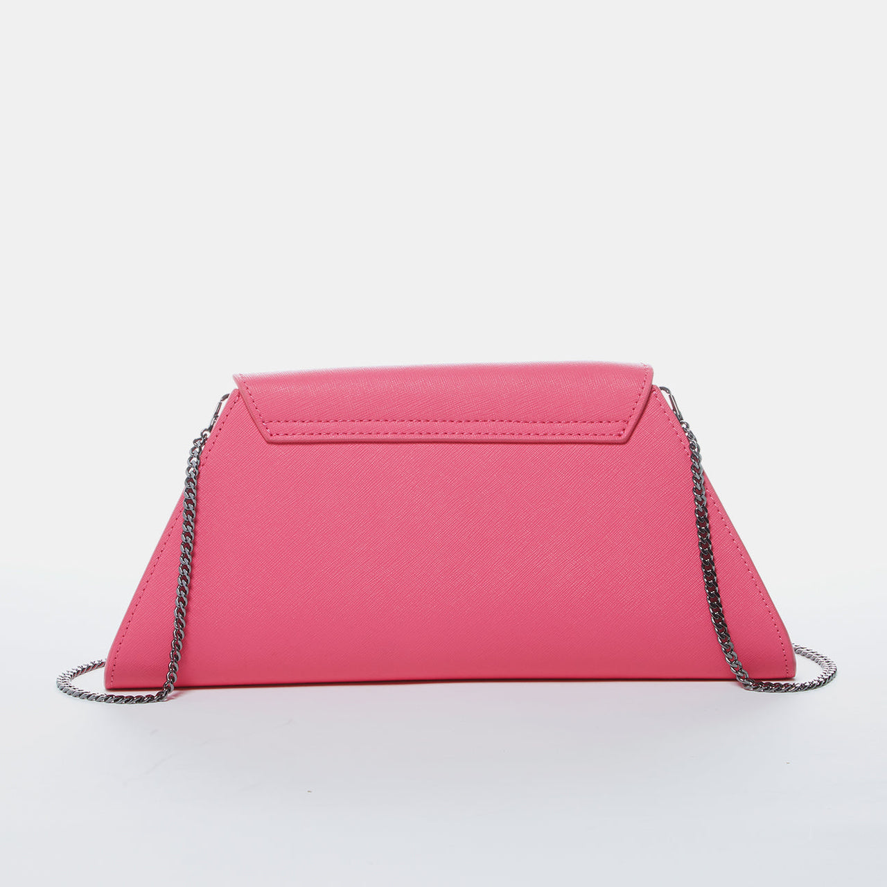 Angelica Hot Pink Leather Clutch Bag -