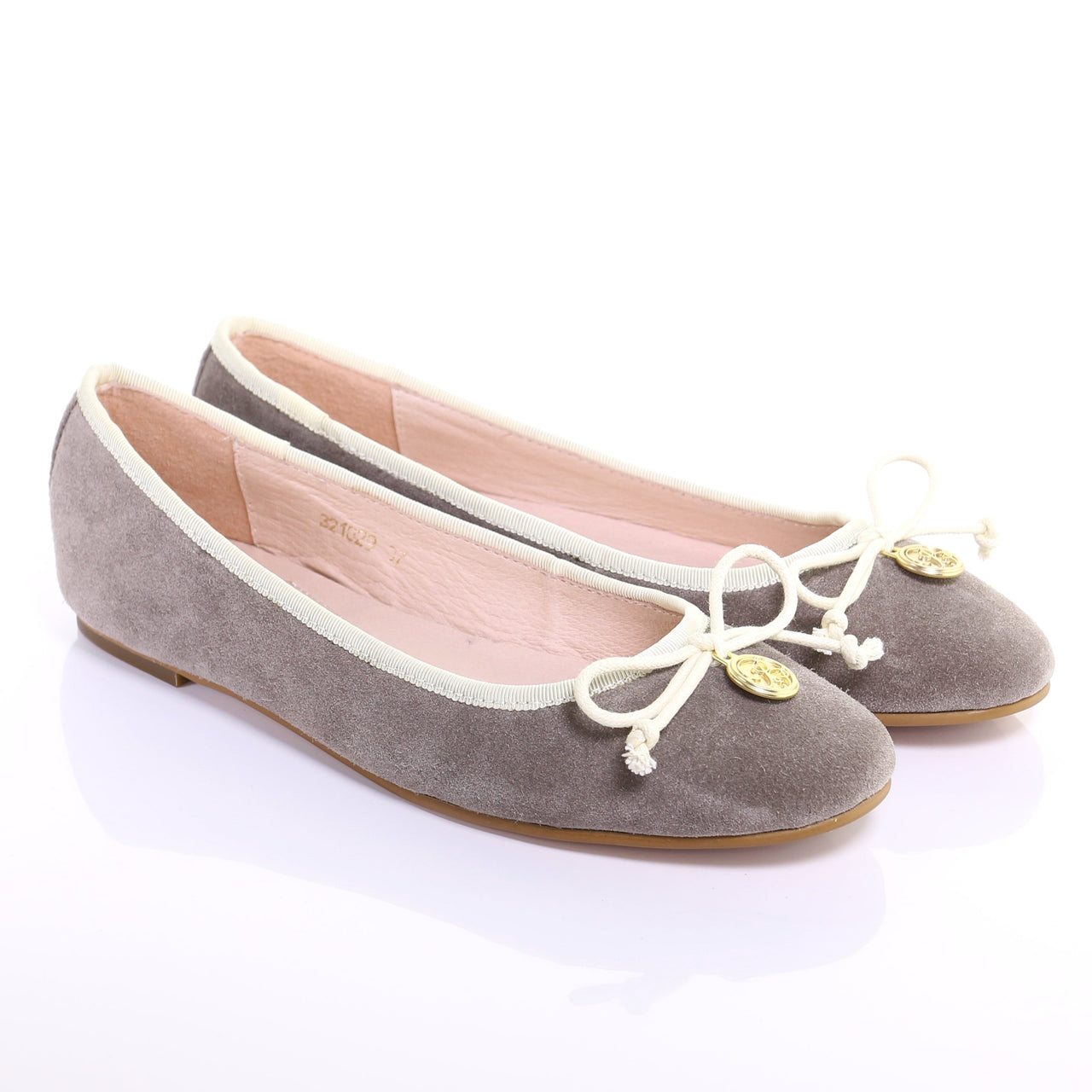 Bow Suede Ballerina (Grey) -