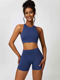 Thumbnail for Cutout Cropped Sport Tank and Shorts Set - 2 PCS. - T - 5 COLORS -