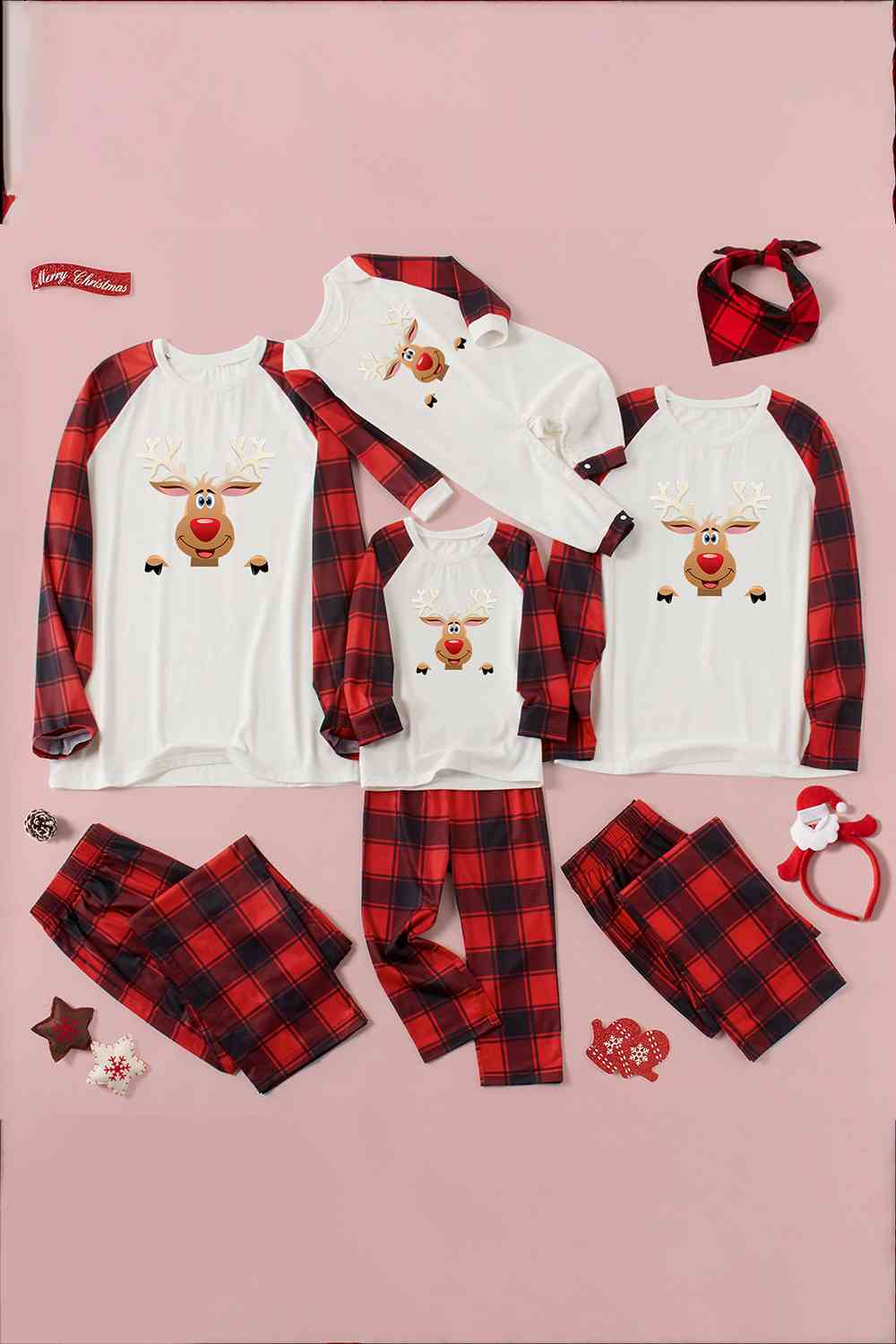 Rudolph Graphic Top and Plaid Pants Set - T - SOLD BY SIZE / 2 PCS. - 4 SIZES -