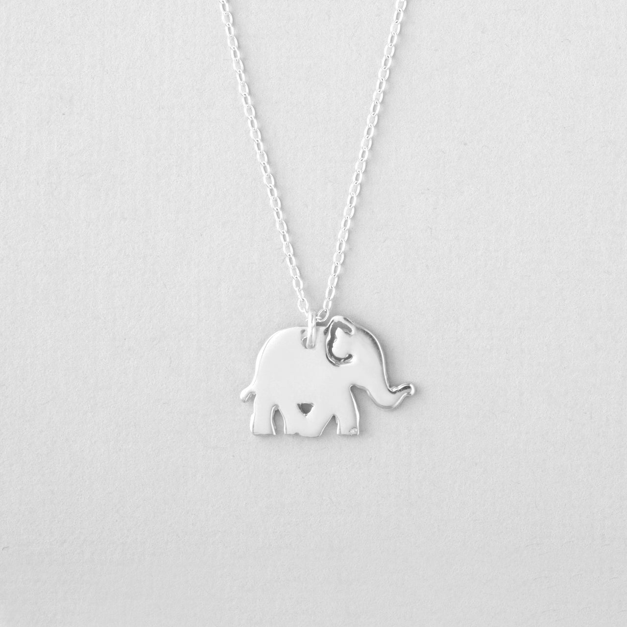 Sincerely Silver - Elephant Necklace - Solid Sterling Silver Jewelry -