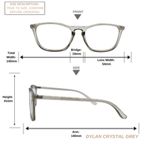 Thumbnail for Dylan | Crystal Grey | Blue Light Blocking Glasses - 1 COLOR -